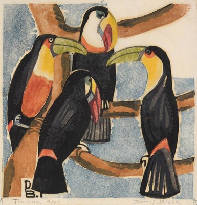 Lot 871 - Dorrit Black (1891-1951) Australian  "Toucans ", 1938 Signed in pencil, inscribed and numbered...