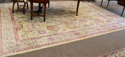 Lot 909 - Afghan Ziegler Carpet The pale cornfield with an all over design of large palmettes and...