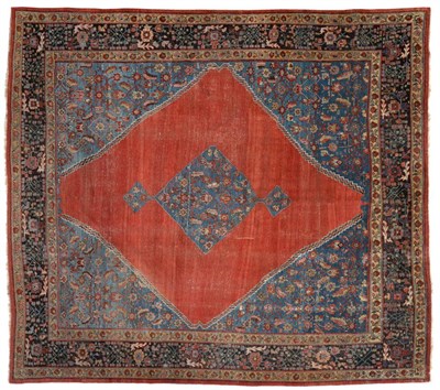 Lot 911 - Rare Bakshaish Carpet of unusual size Persian Azerbaijan The plain madder field centred by a...