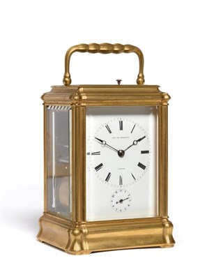 Lot 930 - A Brass Grande Sonnerie Striking and Repeating Alarm Carriage Clock, Exed by Webster, London, circa