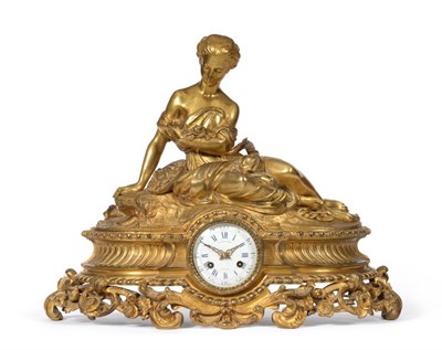 Lot 959 - An Ormolu Striking Mantel Clock, signed Raingo Fres, A Paris, circa 1880, surmounted by a maiden in