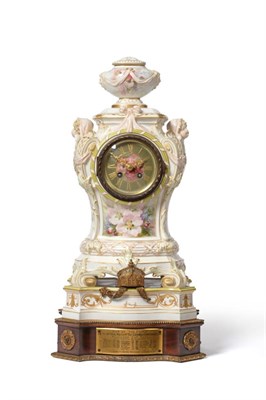 Lot 960 - An Unusual German Porcelain Striking Mantel Clock of Yacht Racing Interest, circa 1904,...