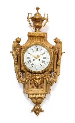 Lot 971 - A Good Ormolu Striking Cartel Clock, circa 1880, urn shaped finial, flanked by rams heads and a...