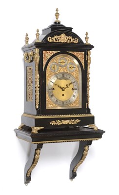 Lot 976 - An Ebonised Chiming Table Clock, retailed by Hall & Co, 56 King St, Manchester, circa 1890,...