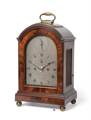 Lot 977 - A George III Mahogany Striking Alarm Table Clock, signed Robt Wood, London, circa 1800, single...