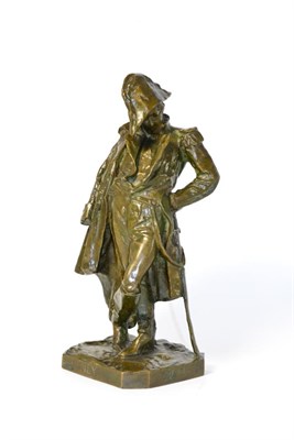 Lot 1003 - After Giuseppe Grandi (Italian, 1843-1894): Marshal Ney, A Bronze Standing Figure, with head bowed