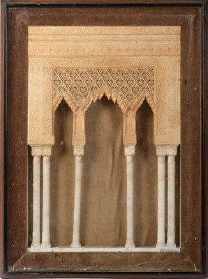 Lot 1022 - A Large Painted Stucco and Marble Architectural Alhambra Model, by Raphael Contreras, Grenada,...