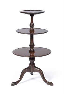 Lot 1078 - A George III Mahogany Three-Tier Dumb Waiter, late 18th century, of graduated circular form...