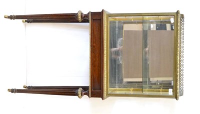 Lot 1092 - A Victorian Rosewood and Brass Vitrine, mid 19th century, the upper section as a glazed cabinet...