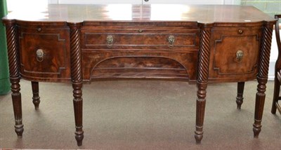 Lot 1098 - A George IV Mahogany Sideboard, 2nd quarter 19th century, of breakfront form with central...