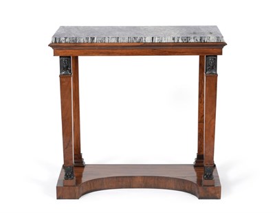 Lot 1102 - A Regency Egyptian Revival Rosewood Console Table, early 19th century, the grey and white...