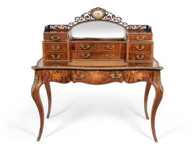 Lot 1113 - A Victorian Figured Walnut, Tulipwood Banded, Floral Marquetry and Gilt Metal Mounted...