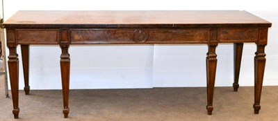 Lot 1119 - A George III Mahogany Serving Table, circa 1800, the rectangular top above three frieze...