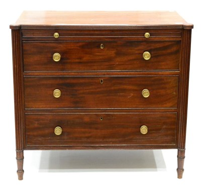 Lot 1135 - A Mahogany Straight Front Chest of Drawers, circa 1830, with pull-out brushing slide above...