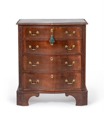 Lot 1156 - A Chippendale Style Four-Drawer Serpentine Chest, by E W Varley, made August 1927, the four...