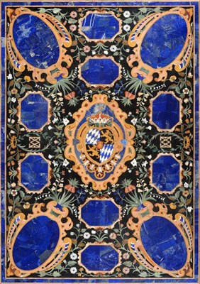 Lot 1226 - An Extremely Fine Florentine Pietra Dura Table Top,  a central cartouche framing the Bavarian...