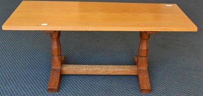 Lot 611A - &lt;b&gt;A Sid Pollard Oak Rectangular Coffee Table,&lt;/b&gt; on two octagonal turned legs...