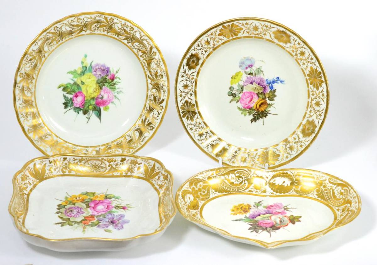 Lot 26 - A Derby Porcelain Dessert Dish, circa 1790, of square form, painted with a spray of flowers...
