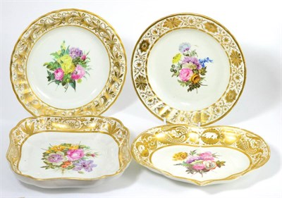 Lot 26 - A Derby Porcelain Dessert Dish, circa 1790, of square form, painted with a spray of flowers...