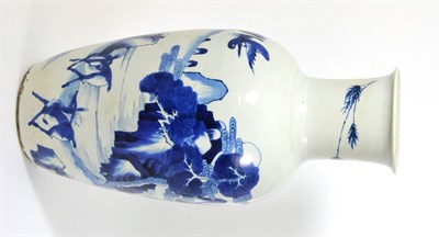 Lot 112 - A Chinese Porcelain Baluster Vase, in Kangxi style, the cylindrical neck with flared rim,...