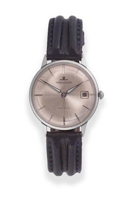 Lot 158 - A Stainless Steel Automatic Calendar Centre Seconds Wristwatch, signed Jaeger LeCoultre, circa...