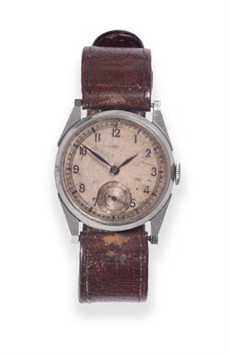 Lot 160 - A Stainless Steel Wristwatch, signed International Watch Co, circa 1938, (calibre 83) lever...