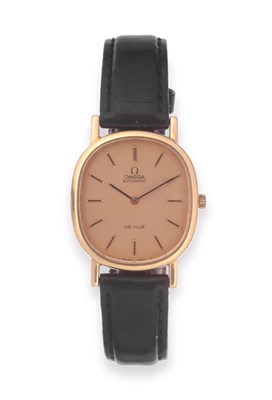 Lot 165 - An 18ct Gold Automatic Wristwatch, signed Omega, model: De Ville, circa 1973, (calibre 711)...