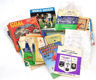 Lot 2001 - A Collection of Football, Rugby and Cricket Programmes and Magazines, 1940's onwards, including...
