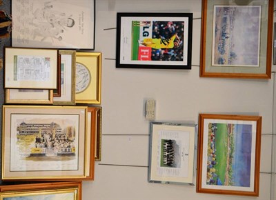 Lot 2008 - A Collection of Twenty Eight Cricket Related Prints and Photographs, including signed England...