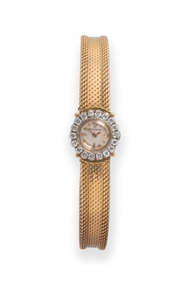 Lot 170 - A Lady's 18ct Gold Diamond Set Wristwatch, signed Jaeger LeCoultre, 1959, lever movement,...