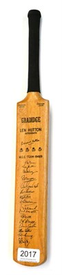 Lot 2017 - Gradidge 'Len Hutton Autograph' Small Cricket Bat bearing facsimile signatures of the MCC Team...