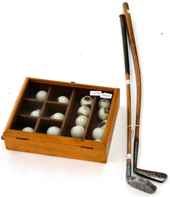 Lot 2024 - Two Hickory Shafted Golf Clubs - New Mills 'Ray Model' with aluminium head and George Nicoll...