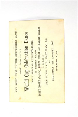 Lot 2030 - A Signed 1966 Football World Cup Celebration Dance Card, held by the West Ham Supporters Club...
