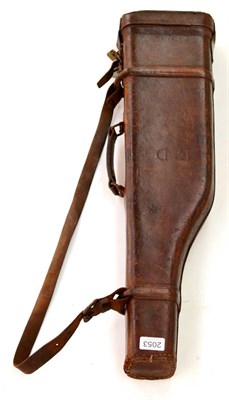 Lot 2053 - A Stitched Leather Leg of Mutton Gun Case, stamped 'E D', with brass padlock