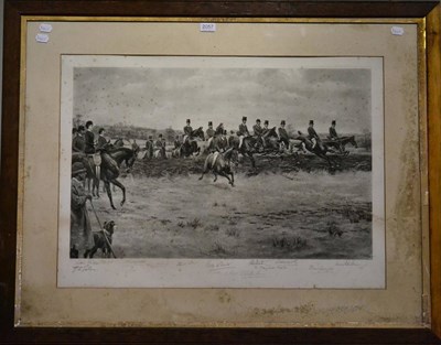 Lot 2057 - After Godfrey Douglas Giles, Hunting Scene, possibly near Melton, with the field taking a...