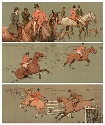 Lot 2062 - Dorothy Hardy Three Hunting Prints (i) Passing through a gate (ii) Emerging from the water...