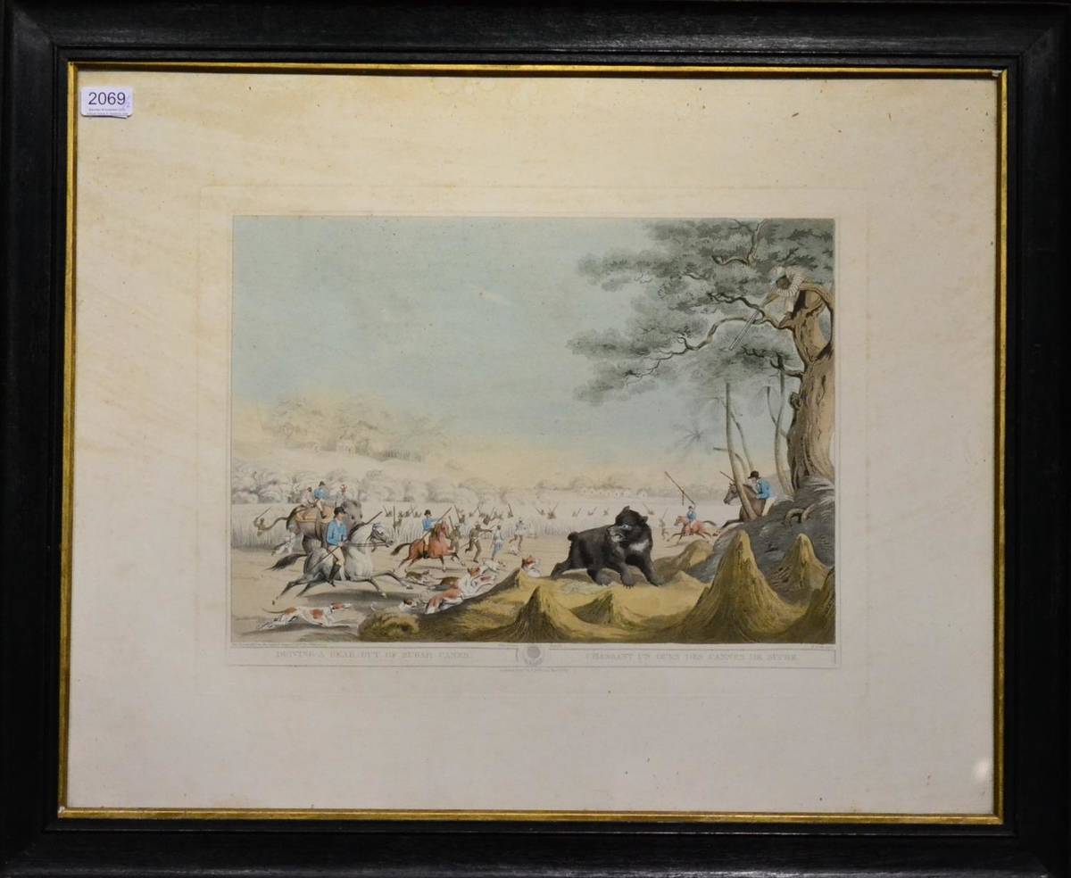 Lot 2069 - Howitt after Williamson, ";Driving a Bear Out of Sugar Canes"; and ";Death of the Bear";,...