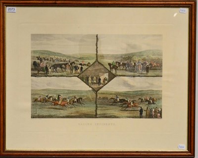 Lot 2073 - Racing Incidents Print from an original painting by J Shayer, with five separate scenes...