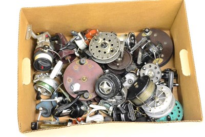 Lot 2081 - A Box of Mixed Reels, including spinning, centrepin and fly (poor overall condition)