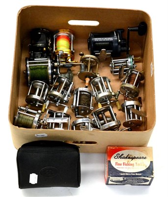 Lot 2083 - A Box of Multiplying or Casting Reels, makers include Shakespeare, Pflueger, Higgins, New...