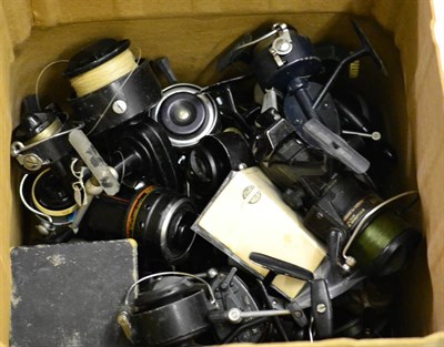 Lot 2085 - A Box of Spinning/Casting Reels, including 'The Ambidex', Mitchell, Abu etc