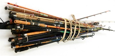 Lot 2089 - A Bundle of Twenty Five Mixed Rods, coarse and spinning rods, including carbon and fibreglass