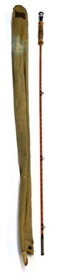 Lot 2110 - A Hardy 2pce 8ft 6in 'Perfection' Fly Rod, serial number H23122, with burgundy whipping, agate...