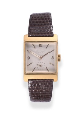 Lot 182 - A Fine and Rare 18ct Gold Wristwatch, signed Patek Philippe, Geneve, ref: 2516, 1954, (calibre...