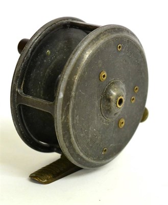 Lot 2121 - A Hardy 3 3/4inch Alloy 'Uniqua' Mark II Salmon Fly Reel, with telephone drum latch, black...