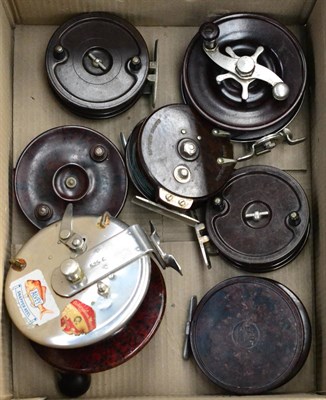 Lot 2207 - Seven Bakelite Centrepin Reels, including Allcock 'Aerialite', ELO and Alvey sea reels