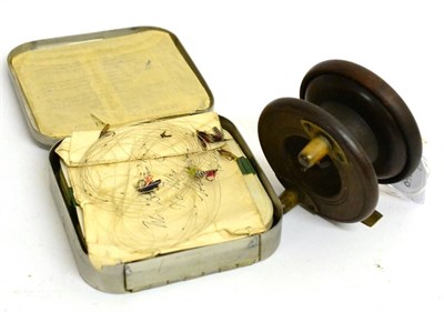 Lot 2240 - Two Fishing Reels - Malloch patent alloy sidecaster, with brass lever and an Allcock Nottingham...