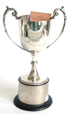 Lot 2002 - A Silver Plated Cycling Trophy Cup 'Holbeck Cycle Club Junior Ten Mile Road Time Trial Handicap...