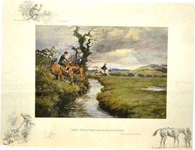 Lot 2043 - Snaffles - Great Banks There Was Below In The Fields print, signed in pencil 16x12";, 41x30cm...