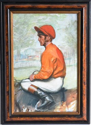 Lot 2047 - Nicholas Tolley (Contemporary) - Ray Cochrane Mounted on a Racehorse, signed and dated (19)90,...